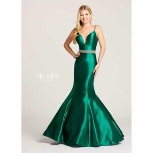 Ellie Wilde Grad Prom Dress EW118084 Emerald